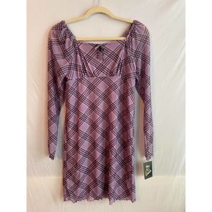 Art Class Purple Plaid Dress Juniors Size XL
